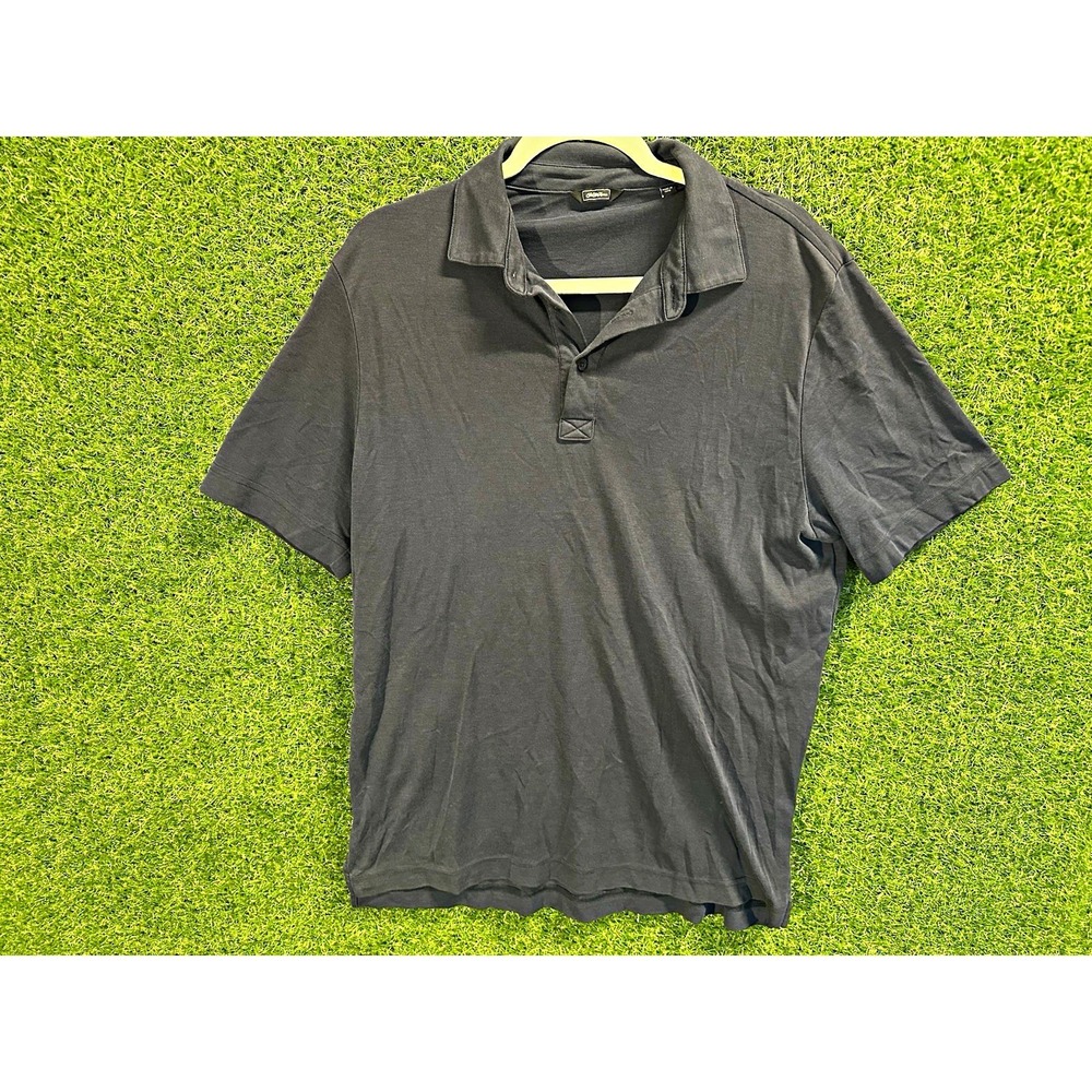 Saks Fifth Avenue Mens Polo Shirt Navy Blue Short Sleeve Size XL